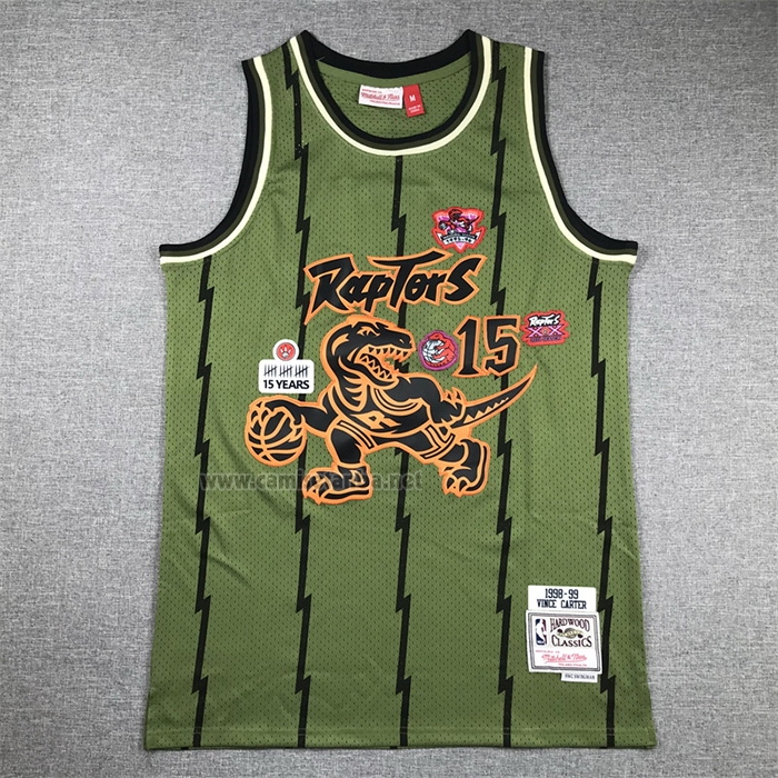 Camiseta Toronto Raptors Vince Carter #15 Mitchell & Ness 1998-99 Verde